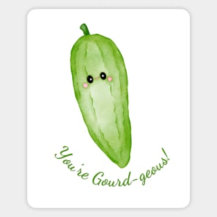 You're Gourd-geous Funny Gourd Pun Watercolor Magnet